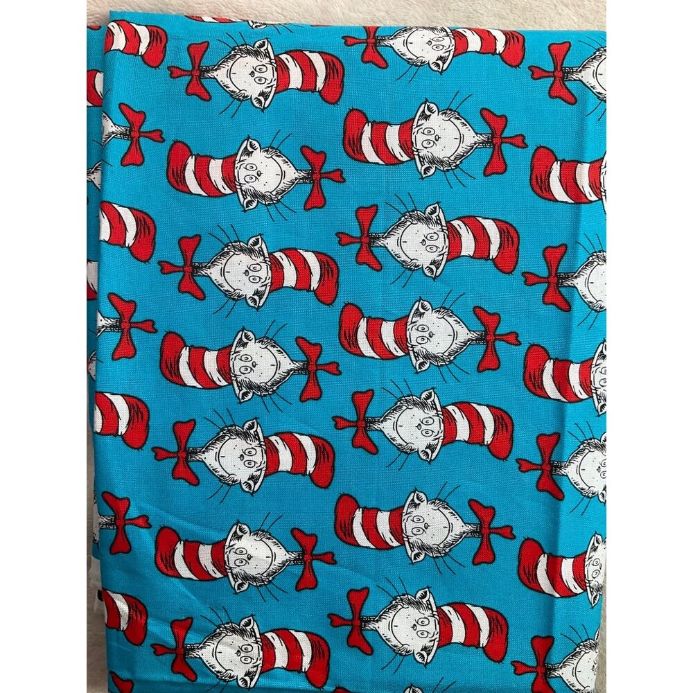 Dr. Seuss Cat in the Hat Robert Kaufman Piece of Fabric Cotton Crafting *Read